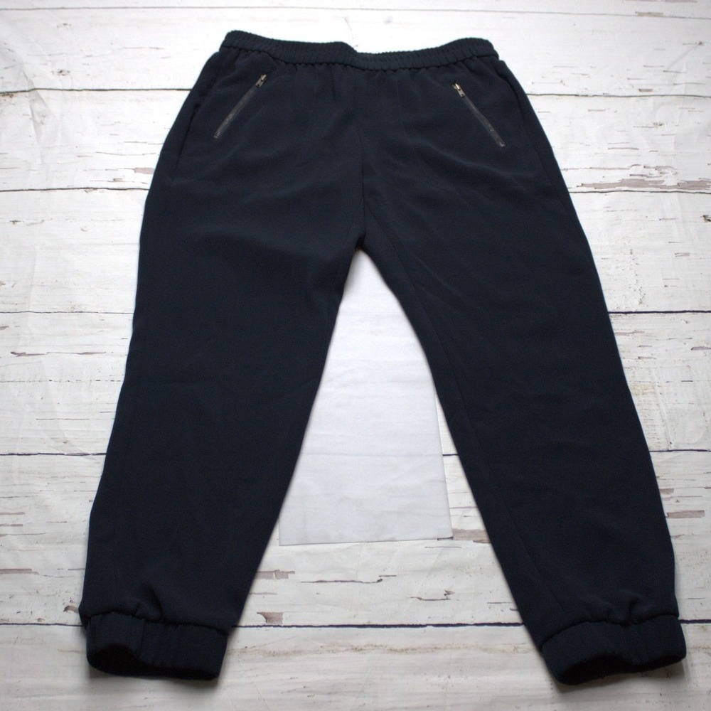 J.Crew Womens Navy Blue Drapey Crepe Jogger Pants B0587 Size 4